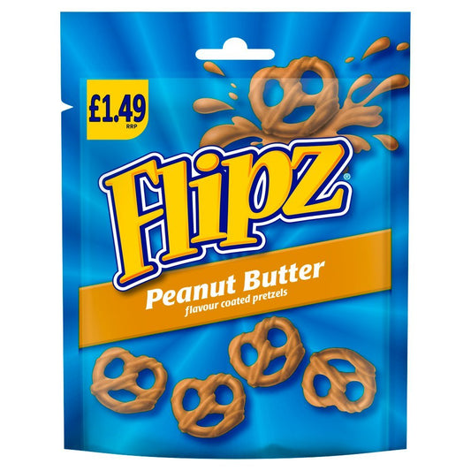 Flipz Peanut Butter Flavour Coated Pretzel Snacks 80g - Onlinemeatshop.com