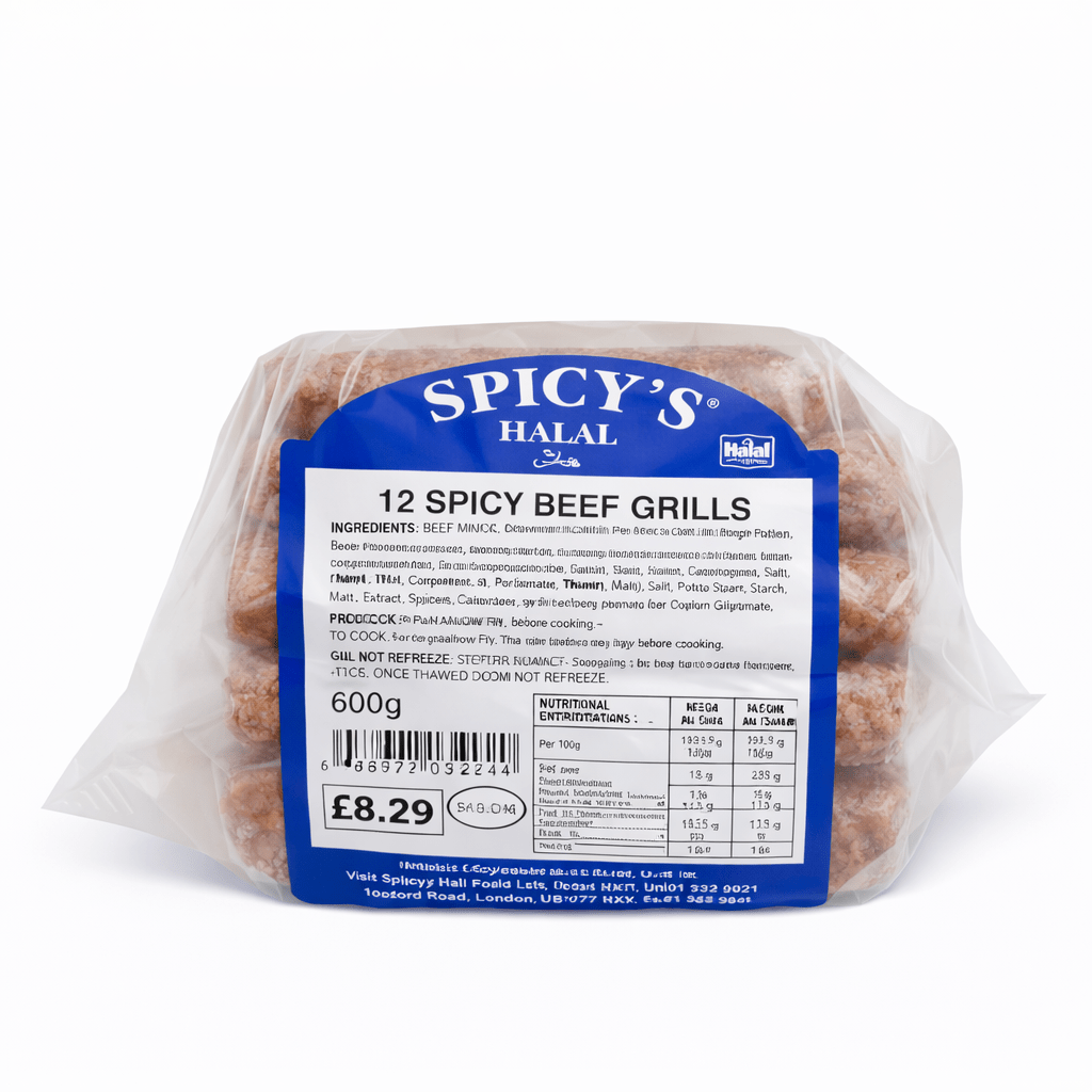 Spicy’s Halal 12 Beef Grills, Burger Slices - Onlinemeatshop.com