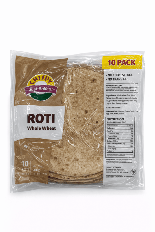 Crispy Just Baked Whole Wheat Roti – 10 Pack - Onlinemeatshop.com