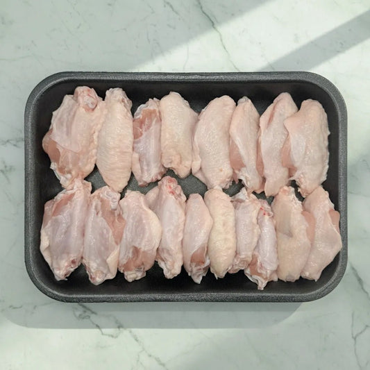 Fresh Halal Chicken Mid - Wing, With Skin - Flat Wing - Onlinemeatshop.com