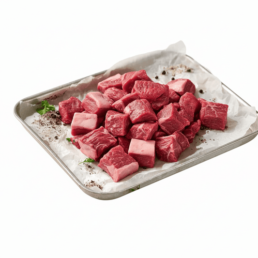 Fresh Halal British Grass Fed Diced Beef Picanha - Onlinemeatshop.com