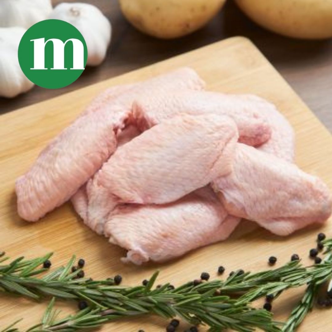 Fresh Halal Chicken Mid-Wing, With Skin - Flat Wing - Onlinemeatshop.com