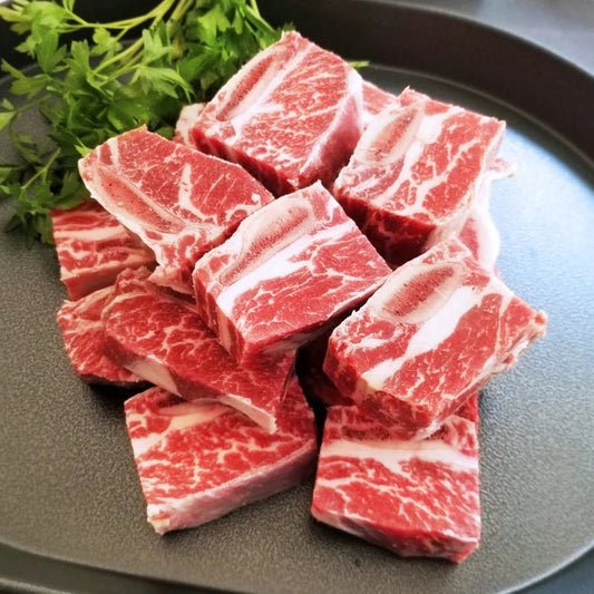 Fresh Halal Diced British Angus Beef Short Ribs (Jacob’s Ladder) – Grass - Fed - Onlinemeatshop.com