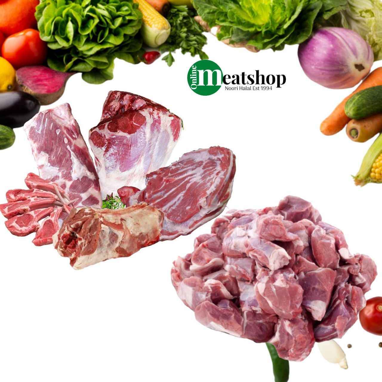 Fresh Halal British Mutton Mix Parts - Mid Cut (30-35g) - Onlinemeatshop.com