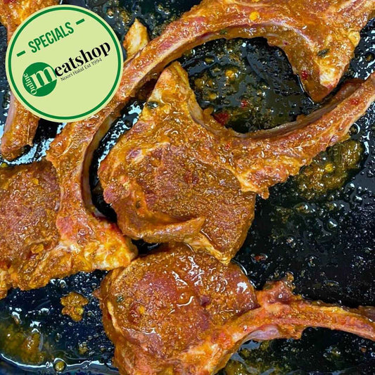 Fresh Halal British Marinated Lamb Front Chops - Red Tractor Approved