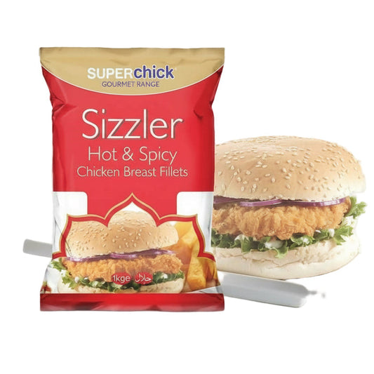 Super Chicks Chicken Sizzler Burgers 1KG
