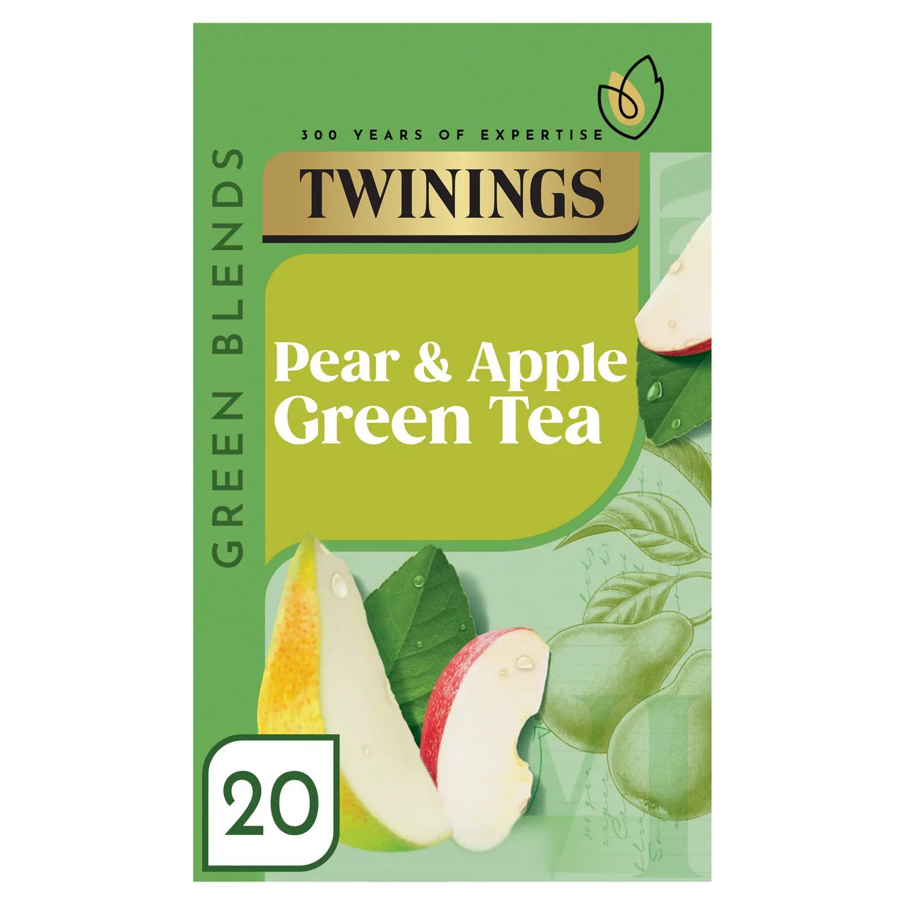 Twinings Pear & Apple Green Tea 20 Pack 40g - Onlinemeatshop.com
