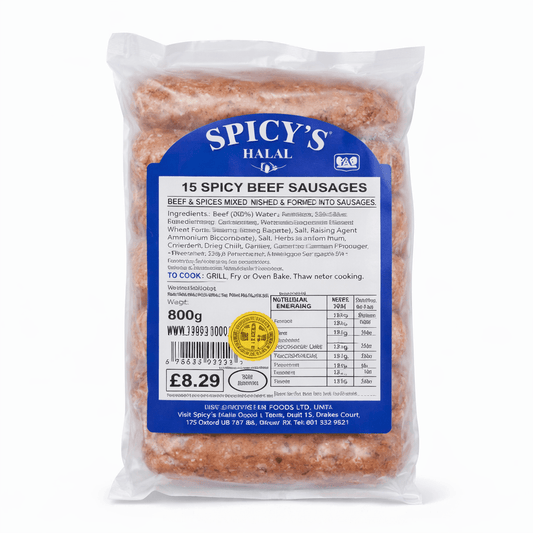 Spicy’s Halal 12 Spicy Beef Sausages - Onlinemeatshop.com