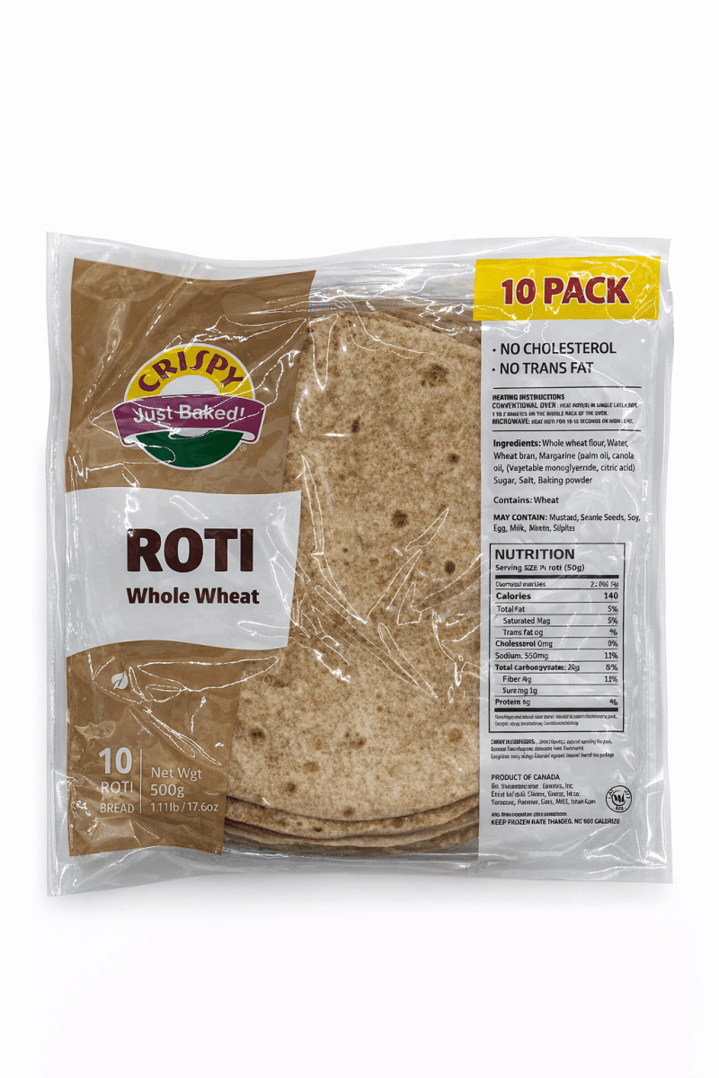 Wrnked Roti Crispy Just Baked Whole Wheat Roti - 10 Pack Fresh – Onlinemeatshop.com