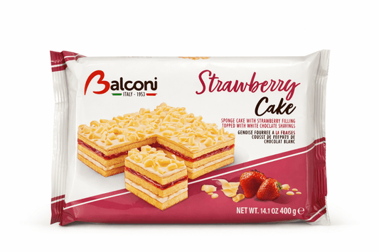 Balconi Strawberry Cake with White Chocolate Shavings - Onlinemeatshop.com