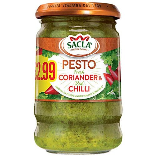Sacla Coriander & Chilli Pesto 190g - Onlinemeatshop.com