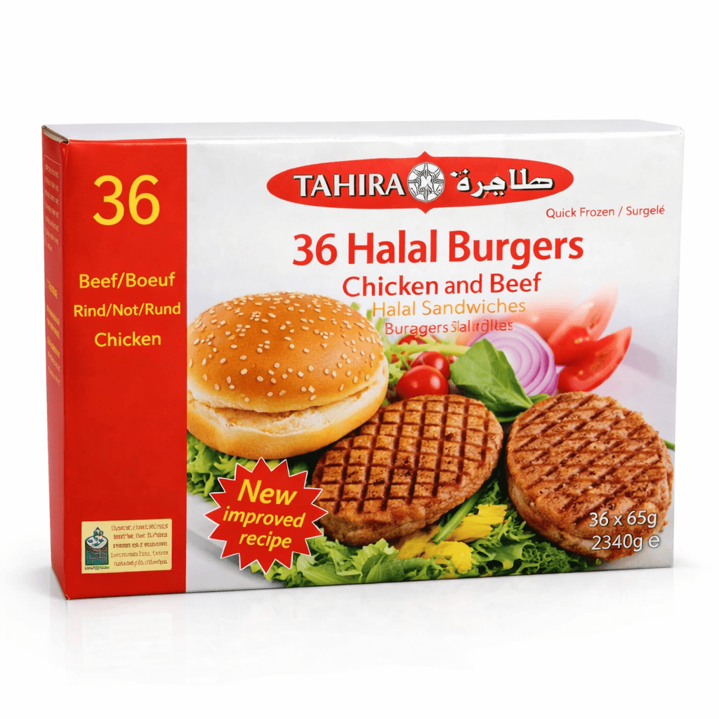 Tahira Halal 36 Chicken & Beef Burgers - Onlinemeatshop.com