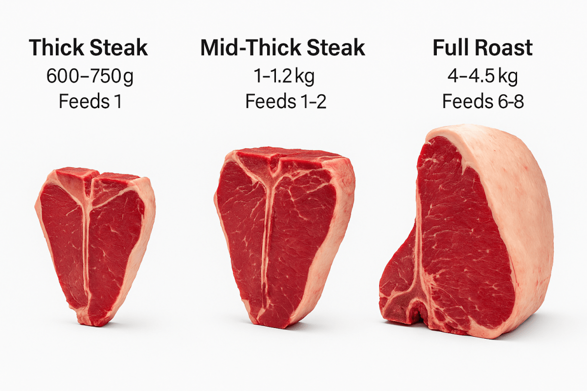 Fresh Halal Grass - fed Beef T - Bone Steak - Steak & Roast, Prime Britsh Beef - Onlinemeatshop.com