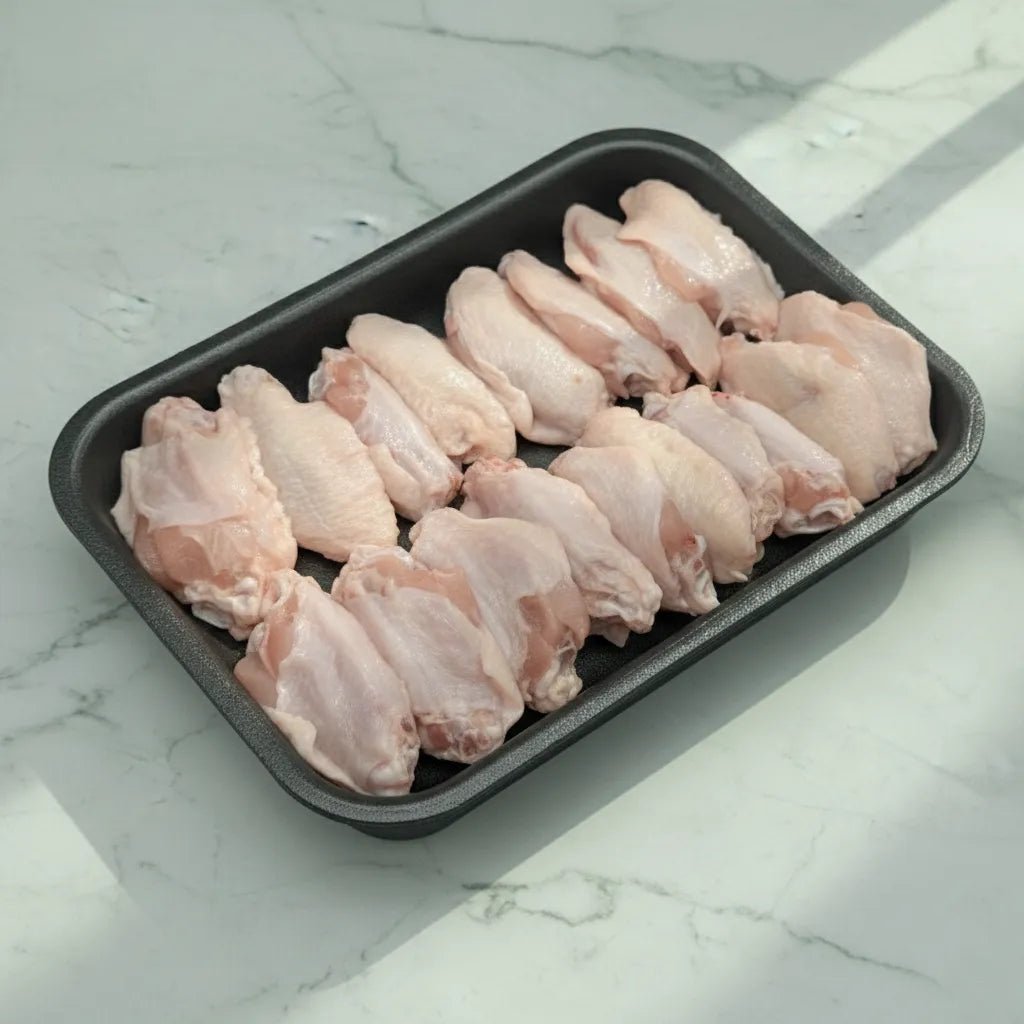 Fresh Halal Chicken Mid - Wing, With Skin - Flat Wing - Onlinemeatshop.com