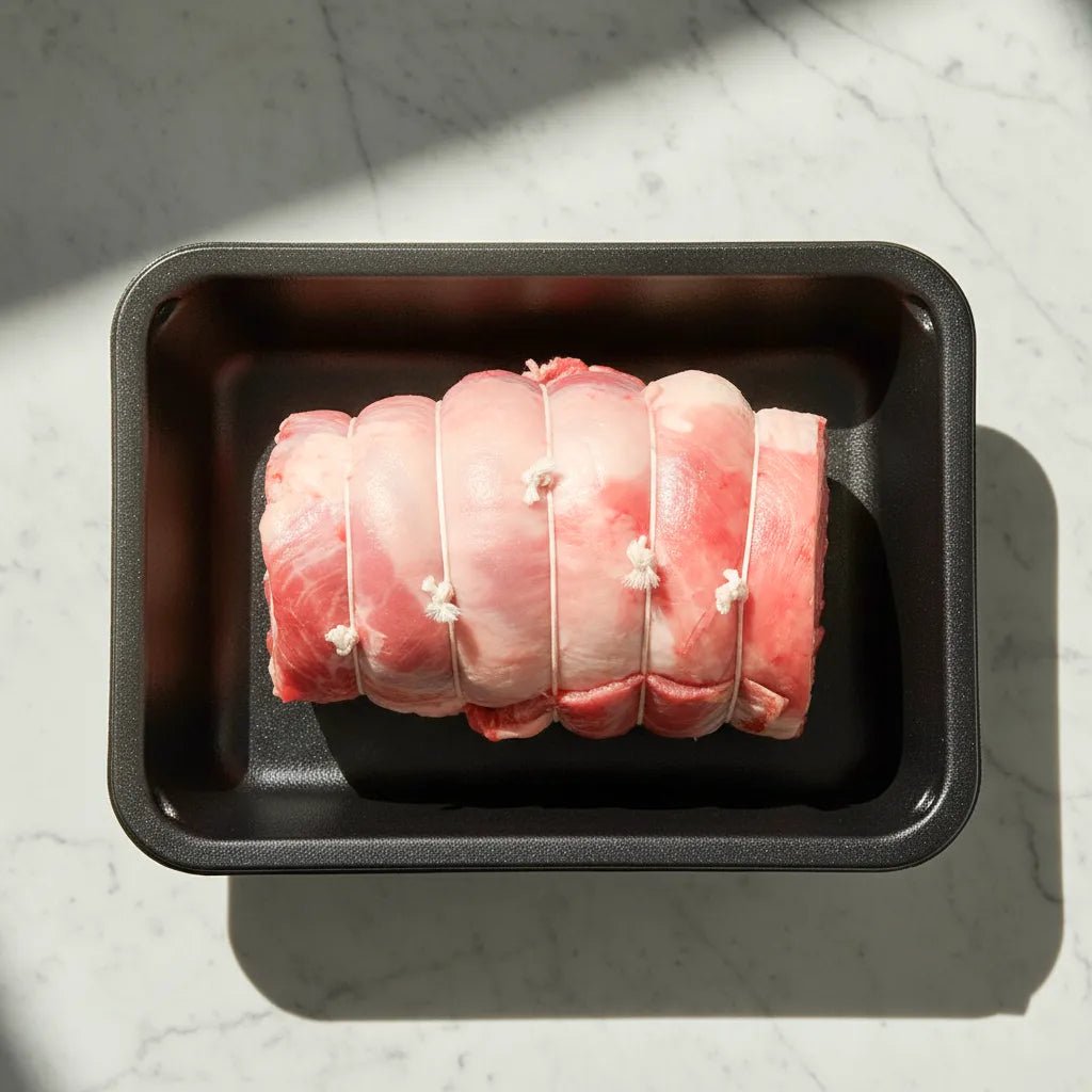 Fresh Halal British Boneless Lamb Loin (Saddle) Roll - 1 Kg - Red Tractor Approved - Onlinemeatshop.com
