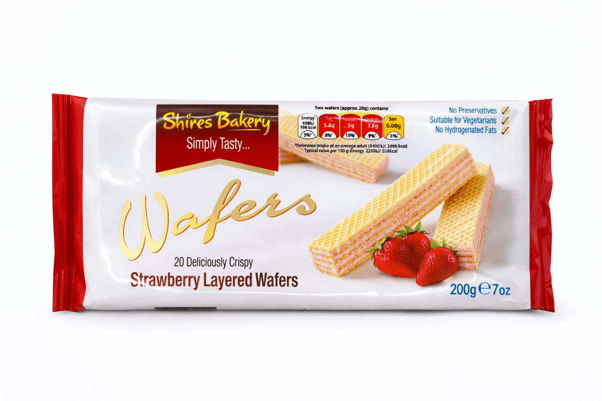 Shires Bakery Strawberry Layered Wafers - Onlinemeatshop.com