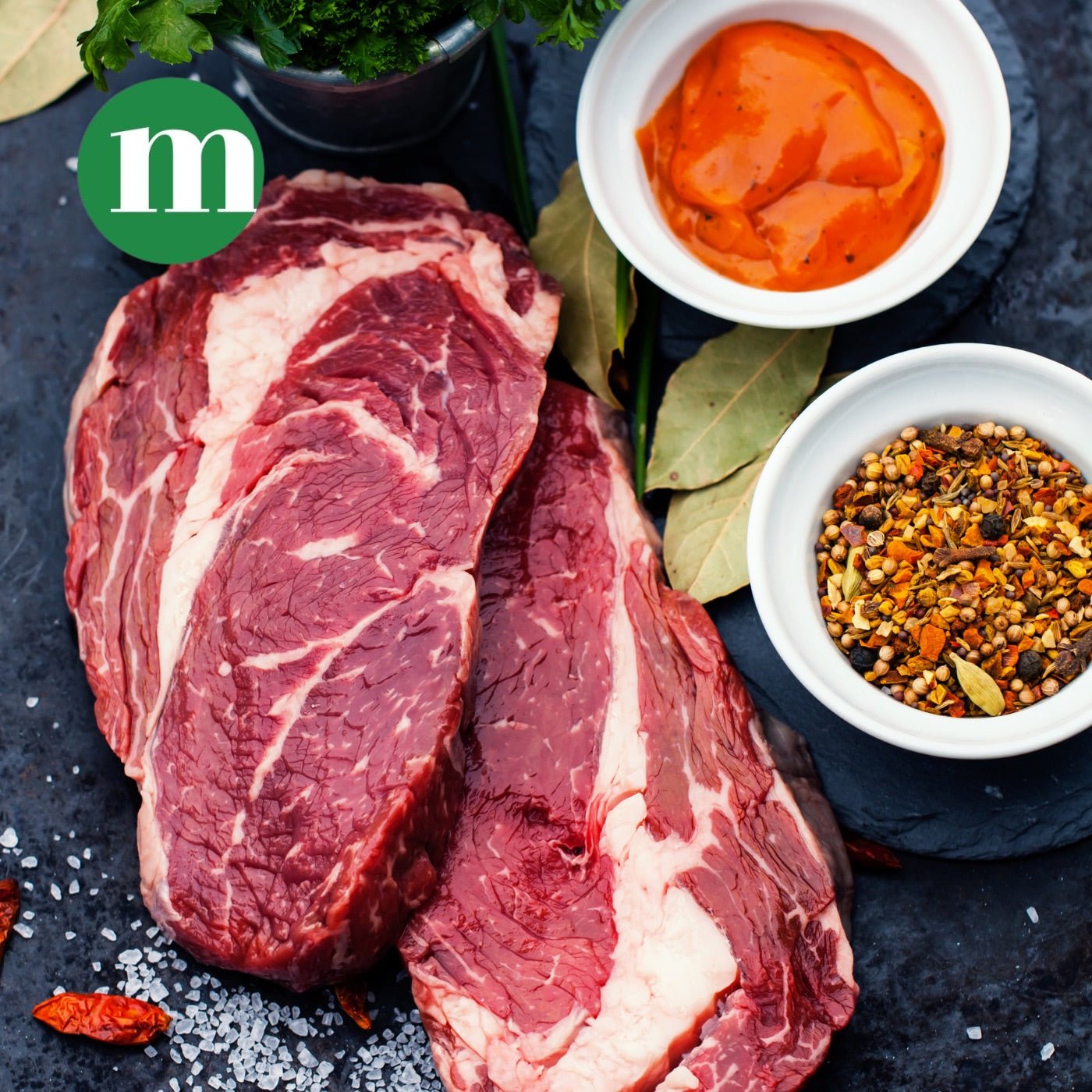 Fresh Halal Grass-Fed Beef Ribeye Steak 2x250g