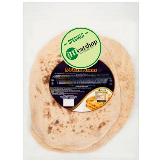 Onlinemeatshop Brown Naan Bread, 3 Pieces