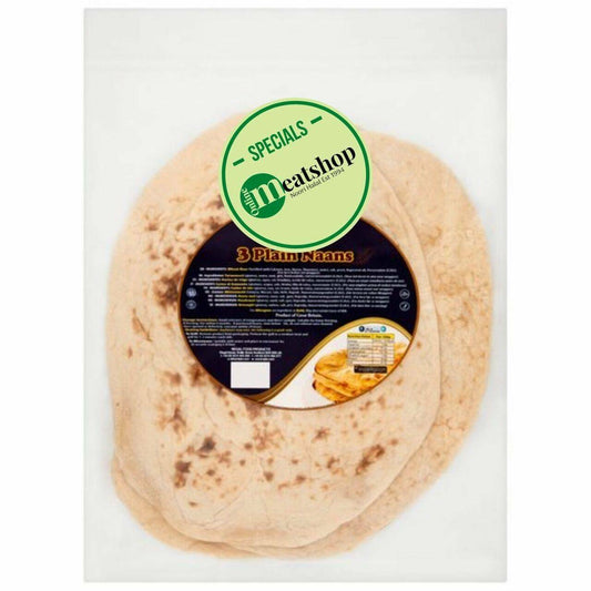 Onlinemeatshop White Naan Bread, 3 Pieces