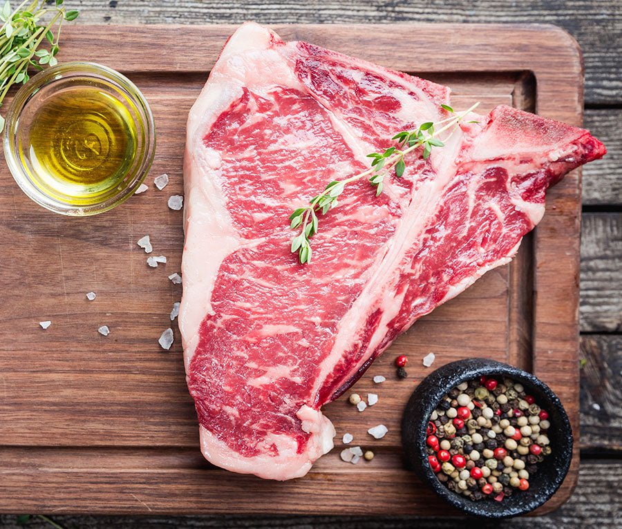 Fresh Halal Grass-fed Beef T-Bone Steak - Prime 600g