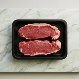 Fresh Halal British Angus Beef Striploin - Premium, Grass Fed, Dry Aged