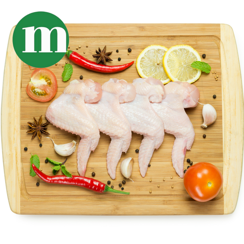 Halal British Fresh Chicken 3-Joint Wings, Skin on