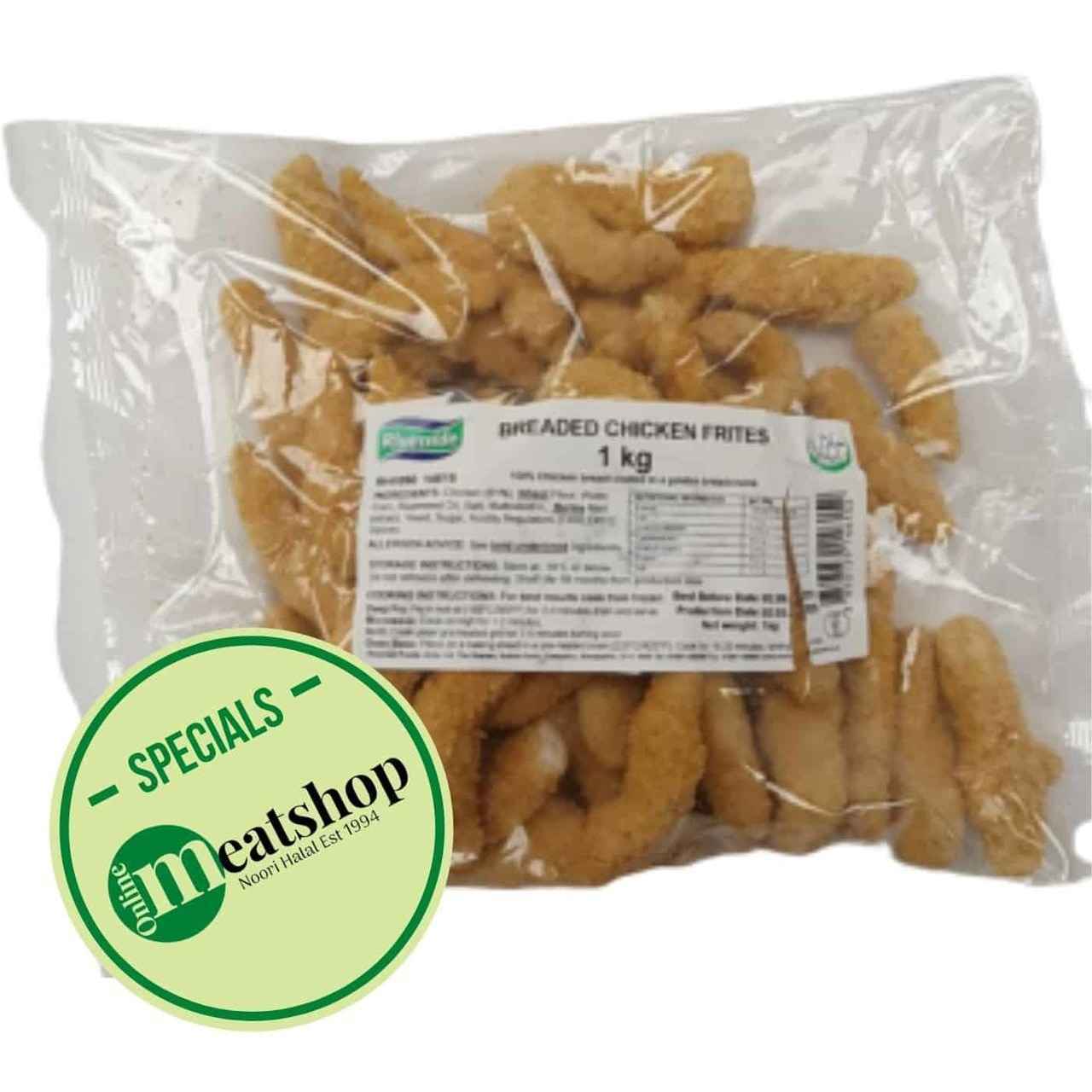 Riverside Halal Breaded Chicken Strips - Goujons 1kg