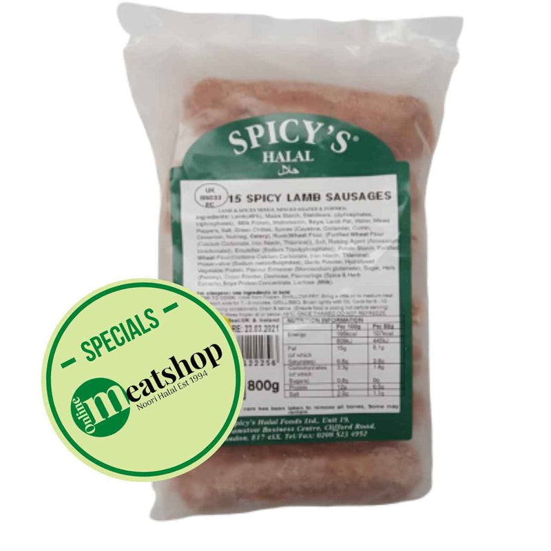 Spicy’s Halal 12 Spicy Lamb Sausages