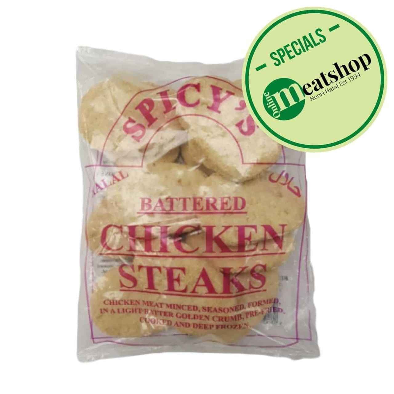 Spicy's Halal Battered Chicken Steaks 1kg