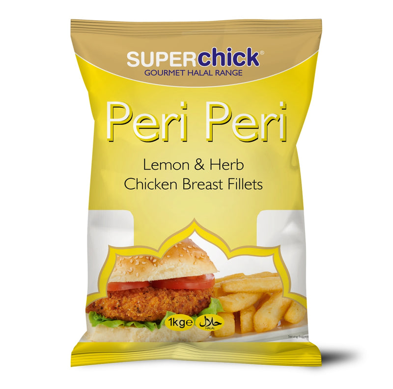 Superchick Peri Peri Lemon & Herb Chicken Fillet Burger 1KG