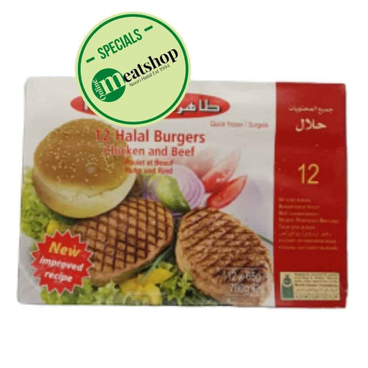 Tahira Halal 12 Chicken & Beef Burgers